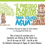 SOS! Nosso Rio Pardo Corre Perigo! Acontece neste final de semana em Aguas de Santa Barbara
