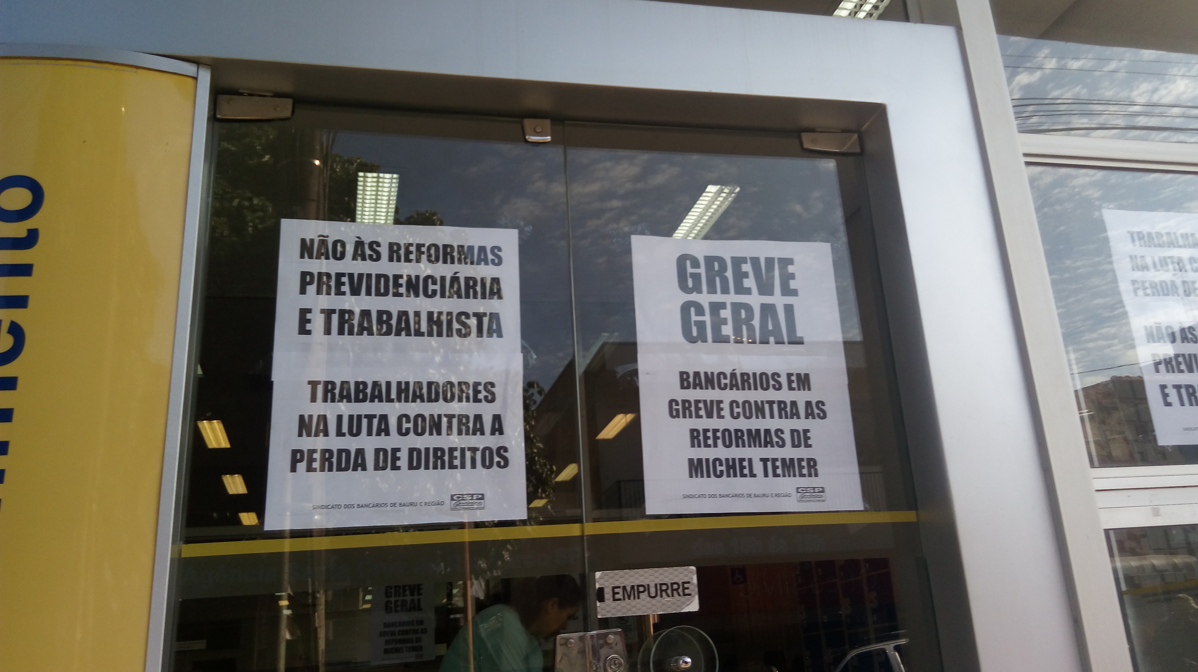 Bancários de Santa Cruz aderem a ‘Greve Geral’ nesta sexta-feira