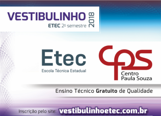 Estão abertas as inscrições do Vestibulinho das Etecs para o 2º semestre