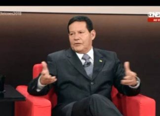 Em sabatina na Globo News, general Mourão comenta atentado a Bolsonaro e defende tom mais moderado na campanha