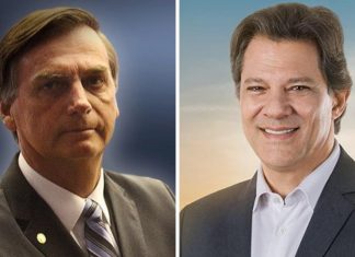 Ibope para presidente, votos válidos: Bolsonaro, 57%; Haddad, 43%