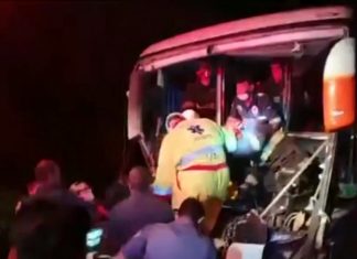 Acidente entre ônibus e caminhão deixa quatro feridos em Santa Cruz do Rio Pardo