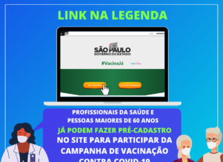 Profissionais da saúde e pessoas maiores de 60 anos já podem fazer pré-cadastro no site para participar da campanha de vacinação contra a COVID.